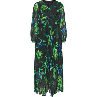 Star by Julien MacDonald Star by Julien MacDonald Green Pleated Floral Leaf Dress