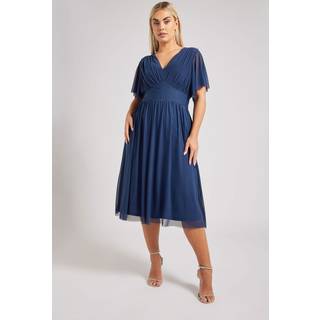 Yours Curve London Plisseret Kjole med V-halsEU 44 (UK 16)