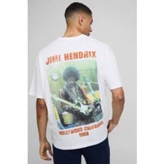 Mens White Oversized Jimi Hendrix License Printed T-Shirt