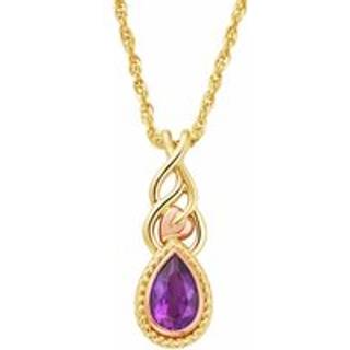 Royal Clogau® 9ct Solid Gold Delphinium Pendant with Amethyst