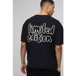 Mens Charcoal Oversized Limited Edition Acid Wash T-Shirt