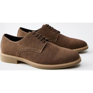 Mens Brown Faux Suede Derby Shoe