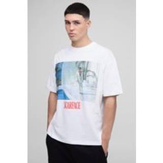 Mens White Oversized Scarface License T-Shirt