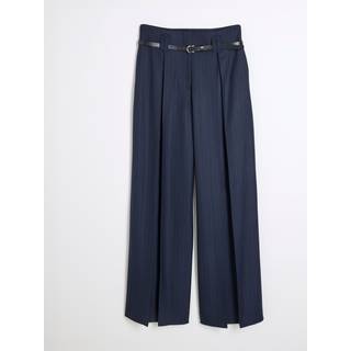 River Island Navy Pinstripe Med bælte Brede bukseben BukserEU 44 (UK 16)