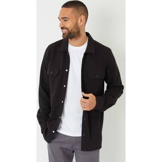 Threadbare Threadbare Black Pique Popper Fastening Shacket