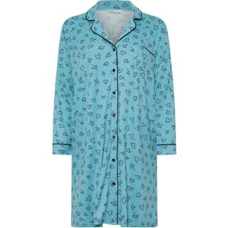 Yours Curve Yours Curve Blue Soft Touch Heart Nightshirt