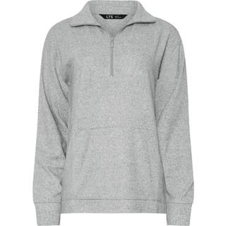 Lts Tall Grey Marl Soft Touch Zip Jumper 16 Lts | Tall Women's Lounge Tops