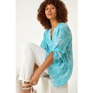Roman Roman Blomster Tryk Pleat Front Top