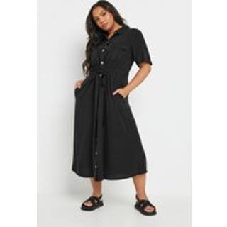 Yours Curve Yours Curve Black Short Sleeve Chambray Cord Shirt Dress