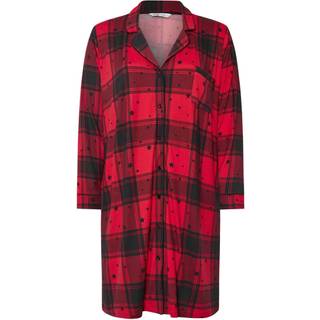 Yours Curve Yours Curve Red Soft Touch Star Check Nightshirt