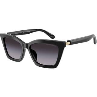 Emporio Armani Kvinde EA4250U 50178G Solbriller Acetat Sort Grå Sommerfugl Normal Skygge