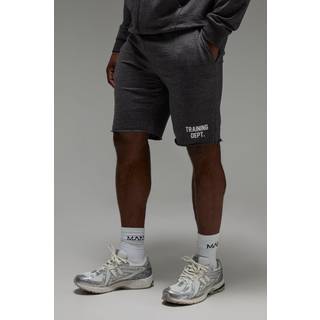 Mens Charcoal Man Active Training Dept Loose Fit 9inch Shorts
