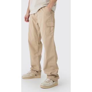 Mens Stone Tall Relaxed Fit Cargo Trousers
