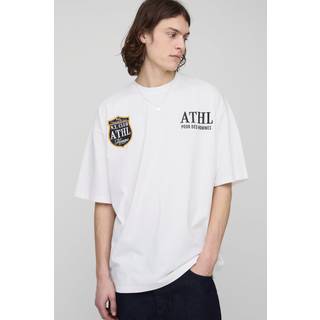 Mens White Tall Oversized Placement Printed T-Shirt