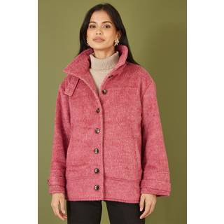 Yumi Oversize Fit Button Up Jakke med høj kraveEU 42 (UK 14)