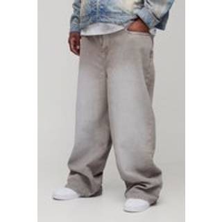 Mens Taupe Plus Washed Relaxed Fit Jeans