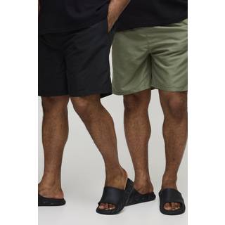 Mens Multi Plus 2 Pack Mid Length Swim Shorts