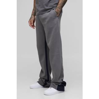 Mens Grey Tall Stacked Fit Gusset Joggers