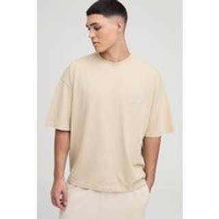 Mens Stone Oversized Boxy Homme Applique Peached T-Shirt