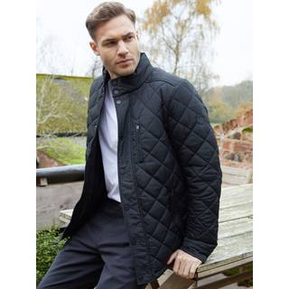 Threadbare Threadbare Black Funnel Neck Diamond Quilted Jacket