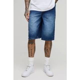Mens Mid Wash Tall Relaxed Fit Jorts