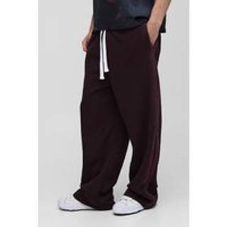 Mens Chocolate Wide Leg Washed Seam Joggers