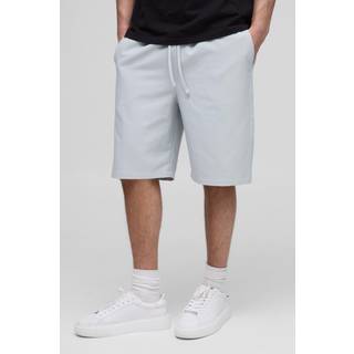 Mens Grey Elasticated Waist Relaxed Technical Stretch Shorts
