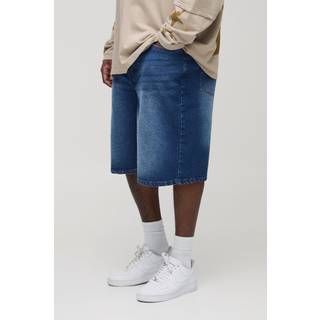 Mens Mid Wash Plus Relaxed Fit Jorts