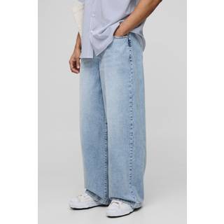 Mens Light Blue Parachute Baggy Blue Washed Jeans