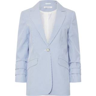 M & Co M & Co Blue Stripe Seersucker Blazer