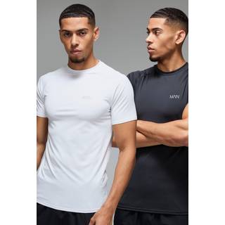 Mens Multi Man Active Muscle Fit Raglan Performance T-shirt 2 Pack
