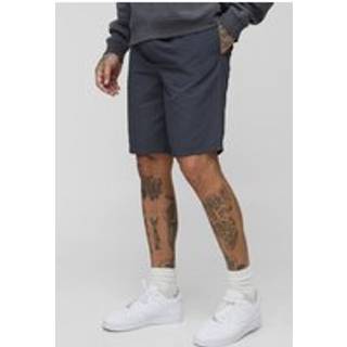 Mens Charcoal Tall Elasticated Waist Nylon Shorts