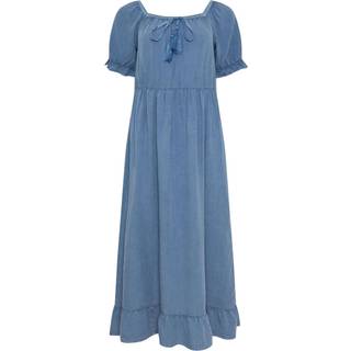 M & Co M & Co Blue Acid Wash Tassel Detail Dress