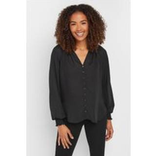 M & Co M & Co Black Button Through Blouse