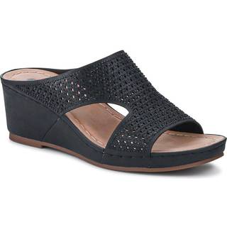 Pavers Pavers Black Tall Wedge Heel Mules