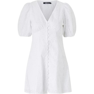Gina Tricot-Broderie anglais dress-korte kjoler-Hvid-38-Dame
