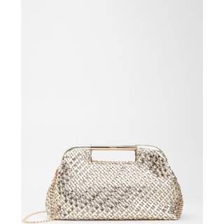 Dune London Dune London Gold Expression Woven Diamante Clutch
