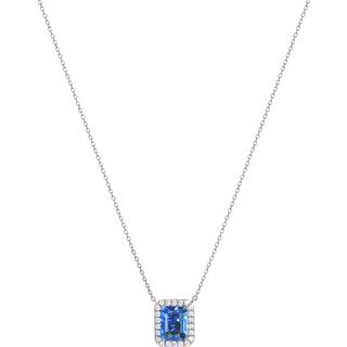 Jon Richard Jon Richard Silver Tone Cubic Zirconia Emerald Cut Sapphire Pendant