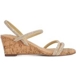 Dune London Dune London Gold Kalia Embellished Low Cork Wedge Sandals