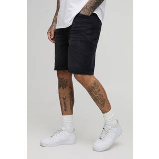 Mens Washed Black Tall Relaxed Fit Jorts