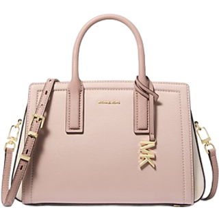 MK Laila Small Color-Block Pebbled Leather Satchel - Pink - Michael Kors - ONE SIZE