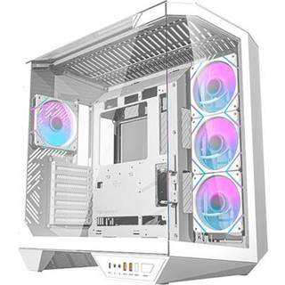 Darkflash DY470 computerchassis med 4 ARGB-blæsere - hvid