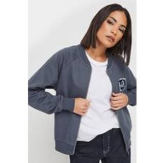 PixieGirl Petite PixieGirl Petite Blue Embroidered Sweat Bomber Jacket