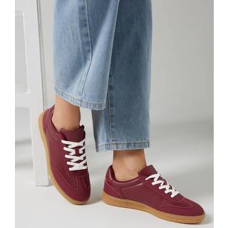 Lts Burgundy Red Retro Gum Sole Trainer In Standard Fit Standard > 10 Lts | Tall Women's Trainers - Standard 10