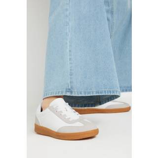 Lts Ivory White Retro Gum Sole Trainer In Standard Fit Standard > 9 Lts | Tall Women's Trainers - Standard 9