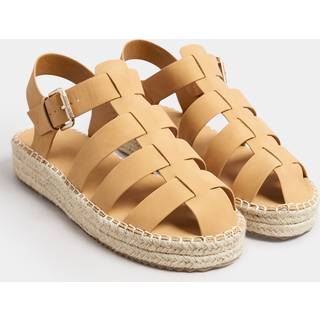 Yours Curve Yours Curve Natural Extra Wide Fit Fisherman Flatform Sandals