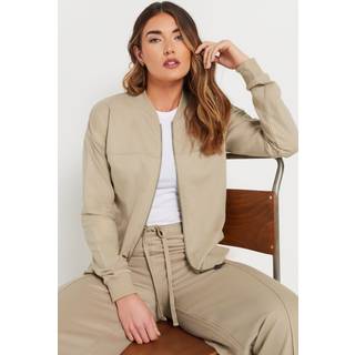 Lts Tall Stone Brown Jersey Bomber Jacket 18 Lts | Tall Women's Hoodies & Sweatshirts