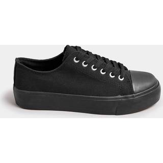 Lts Black Canvas Flatform Trainers In Standard Fit Standard > 11 Lts | Tall Women's Trainers - Standard 11