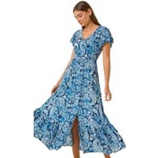 Roman Paisley Print Crinkle Maxi Dress46