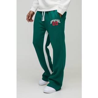 Mens Forest Relaxed Flare Official Varsity Distressed Gusset Jogger
